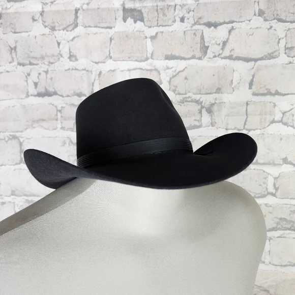 Akbura Snowy River Cowboy Hat Pure Fur Felt Size 56 Black Australia - Picture 5 of 10